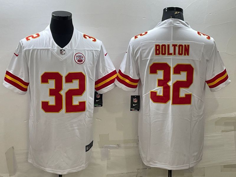 Men Kansas City Chiefs 32 Bolton White 2022 Vapor Untouchable Limited Nike NFL Jersey